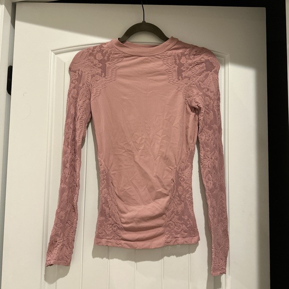 Free People Pink Lace Top - Picture 1 of 3